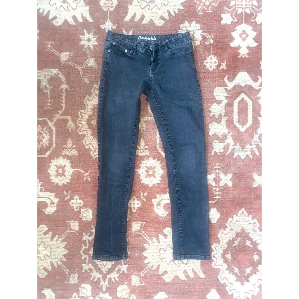 Aeropostale Bayla Skinny Jeans – Black Stretch Denim – Size 4 Regular